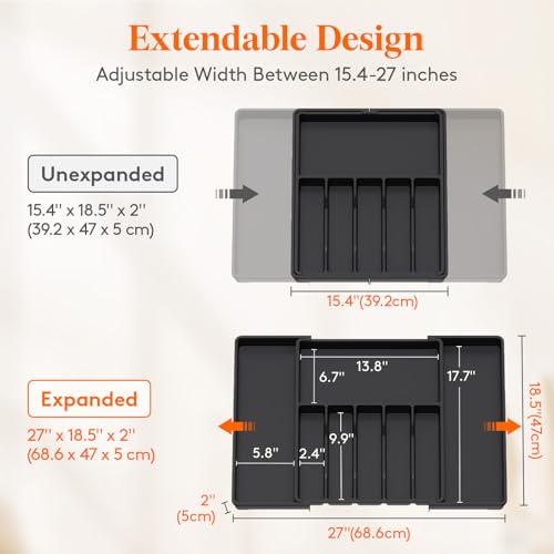 Extra Large Silverware Drawer Organizer