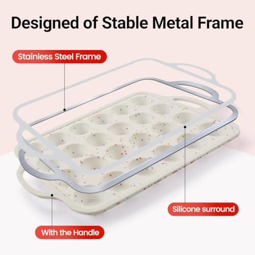 Silicone Mini Muffin Pan with Metal Reinforced Frame