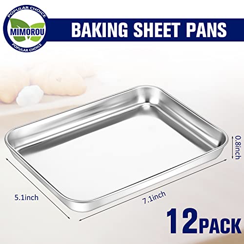 12 Pcs Baking Sheet Stainless Steel Cookie Pans (12 Count)