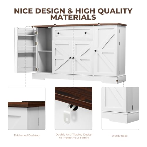 55.1" Buffet Cabinet with Storage