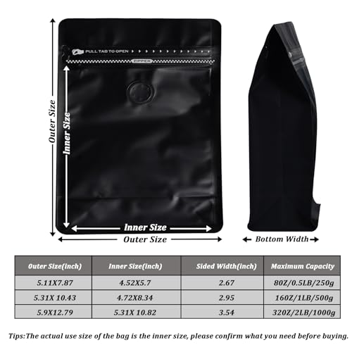 Coffee Bags with Valve (50 Count)