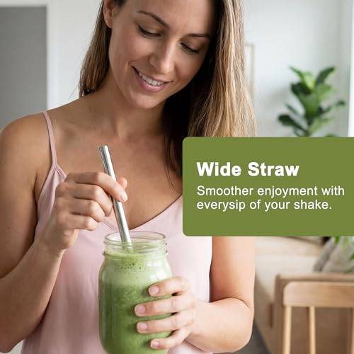 Metal Smoothie Straws 0.4'' Extra Wide Stainless Steel Reusable