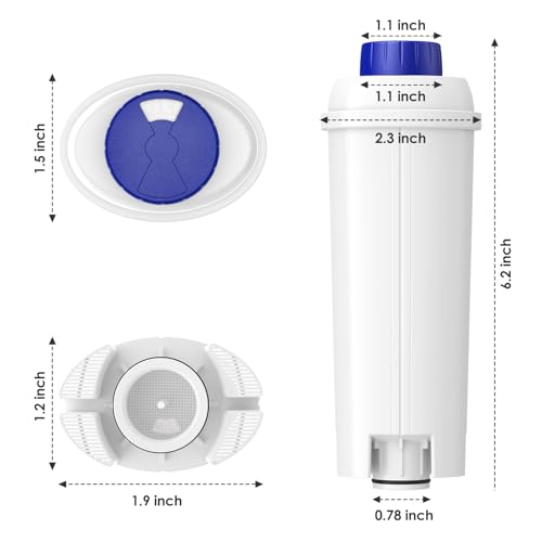 DLSC002 Water Filter Replacement For Delonghi Coffee Machine Filter (6 Count)