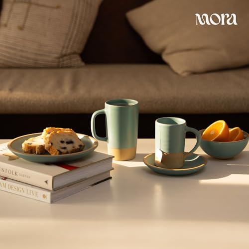 Mora Ceramics Large Tea Mug with Loose Leaf Infuser and Ceramic Lid