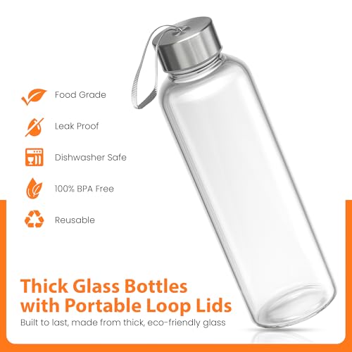 Clear Glass Bottles with Lids (6 Count)