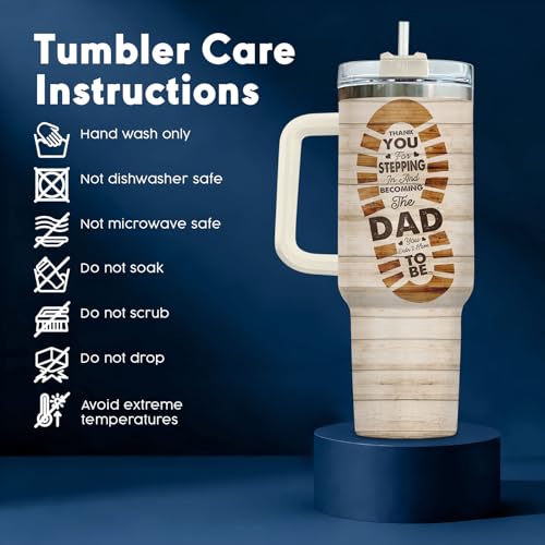 Bonus Dad Stepdad Thank You 40 oz Tumbler with Handle
