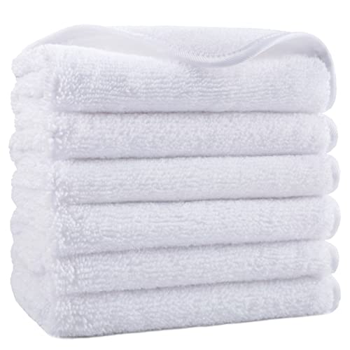 330 GSM Poly Blend Microfiber Shower Wash Cloth Face Towel (6 Count)