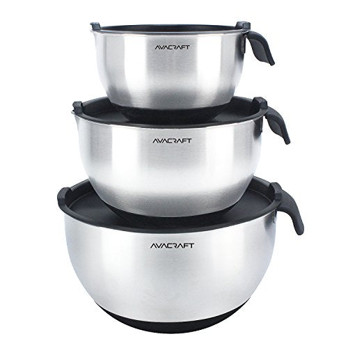 18 10 Stainless Steel Mixing Bowl Set with Lids