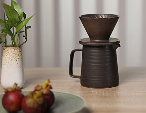 Stoneware Handmade Pour Over Coffee Maker Set