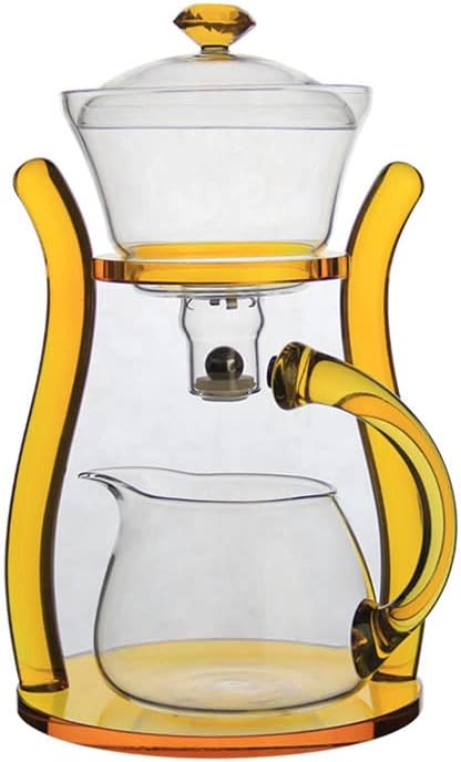MOZEO Lazy Kungfu Teapot Glass Semi-automatic Tea Maker Suction Automatic Water Brewing Teapot Office Flower Glass Tea Set with 6pcs Cups