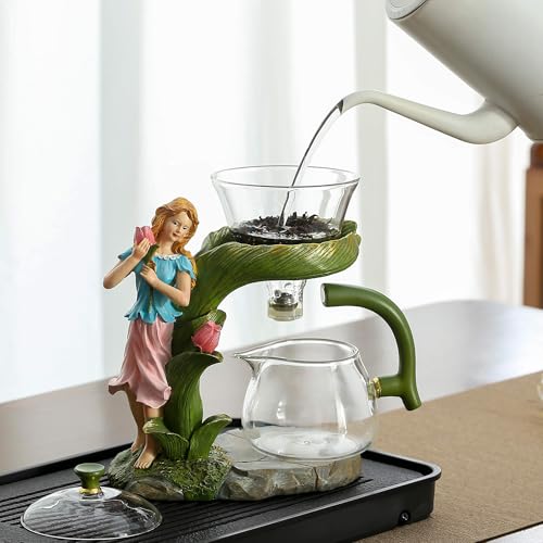 Glass Kungfu Teapot Set Tea maker with Infuser Semi Automatic Tea Set