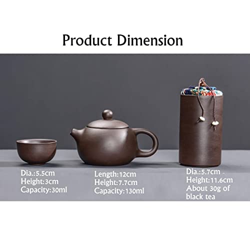 Teaware Sets Portable Teapot Tea Set Gift Purple Sand Tea Pot + 4 Cups + 1 Storage Bag Travel Drinkware Kitchen Tools