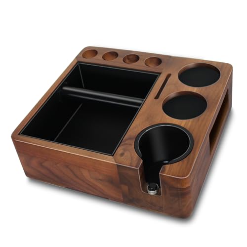 Espresso tamping station and knock box