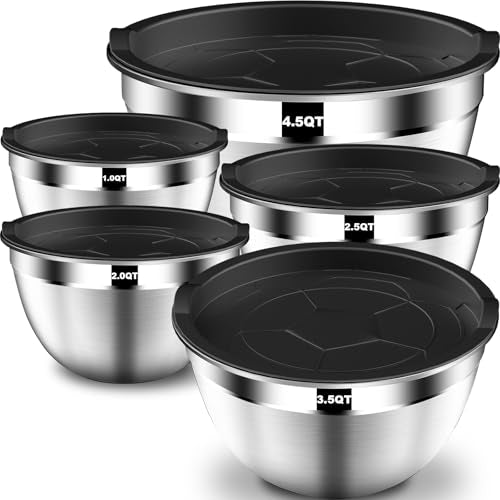Mixing Bowls with Lids Set of 5 (900 Count)