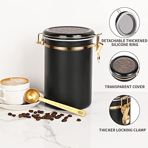 2×63OZ Stainless Steel Coffee Container with Shelf and Scoop for Coffee Bar (80 Ounce)