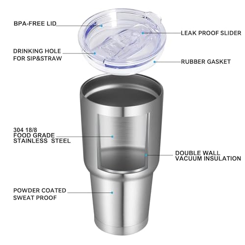 30oz Tumbler Bulk with Lid and Straw (8 Count)
