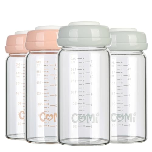 Wide Neck Glass Breastmilk Collection n Storage Bottle (4 Count)