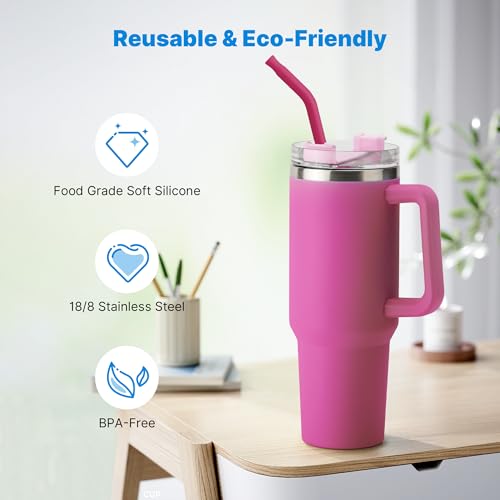 Repeatable Metal Straw with Silicone Tips for 30 oz Stanley Tumbler