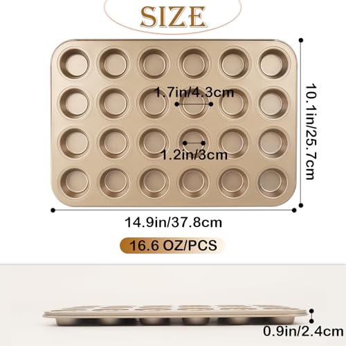 24 Cup Nonstick Mini Cupcake & Muffin Pans (3 Count)