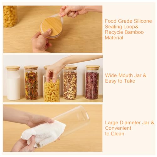 Large Glass Flour and Sugar Containers 50oz Set of 2 (2 Count)