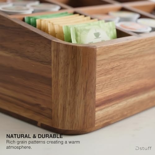 Acacia Wood Coffee Station Organizer for Countertop