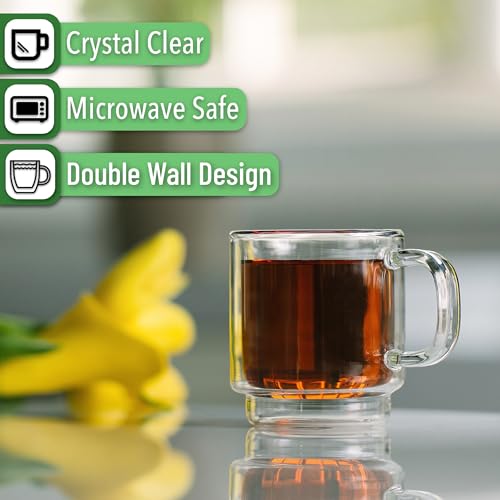 BTaT Double Walled Stackable Espresso Cups (6 Count)