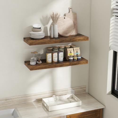 36 Inch Brown Floating Shelves for Wall (2 Count)