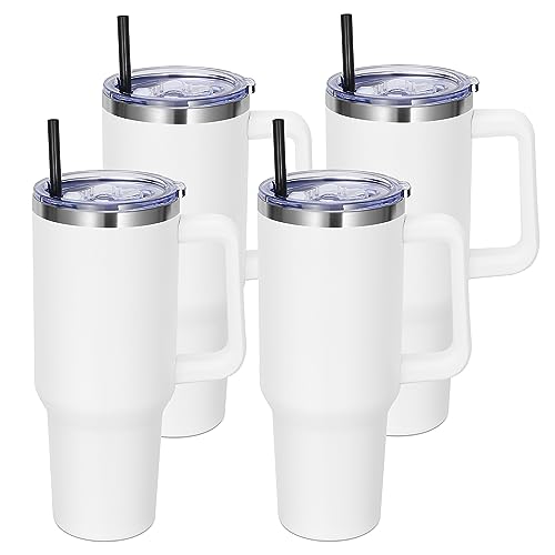 40 oz Tumbler with Handle and Straw (4 Count)