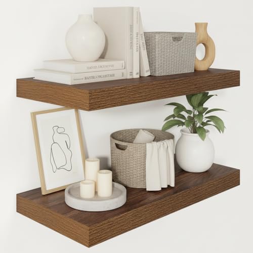 12" Deep Floating Shelves 24x12” Set of 2 (2 Count)