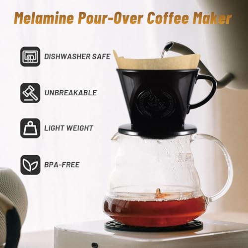 Melamine Pour Over Coffee Maker with 3 Drip Holes