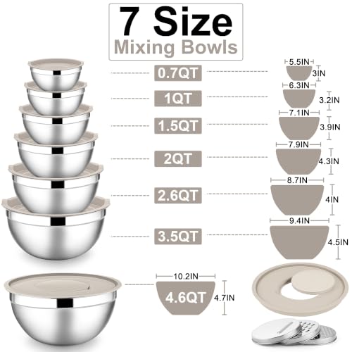 Stainless Steel Mixing Bowls (7 Count)