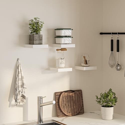 Square Floating Shelves for Wall (4 Count)