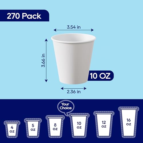 270 Pack 10 oz Disposable Paper Coffee Cup
