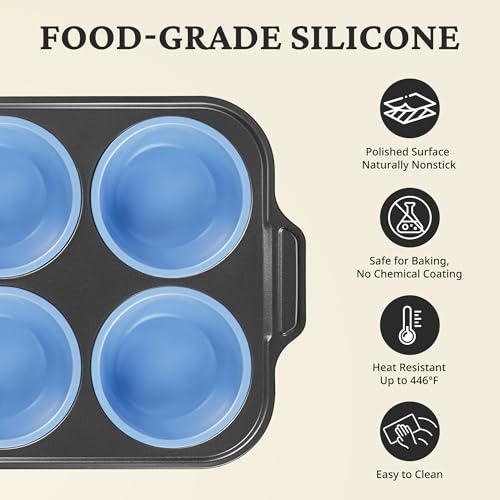 Jumbo Silicone Muffin Pan with Metal Frame