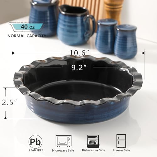 Ceramic Pie Pan for Baking 9 inch
