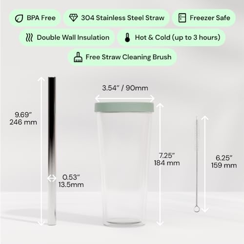 Reusable Boba Cup and Straw Boba Tea Cup Bubble Tea Cup Reusable Iced Coffee Cup Cold Coffee Cup Smoothie Cup with Lid and Straw Smoothie Cup to go Smoothie Tumbler 17 oz
