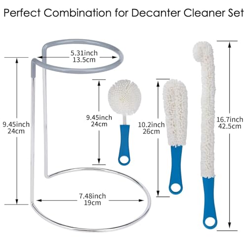 Wine Decanter Drying Stand with Rubber Coated Top to Prevent Scratches (5 Count)