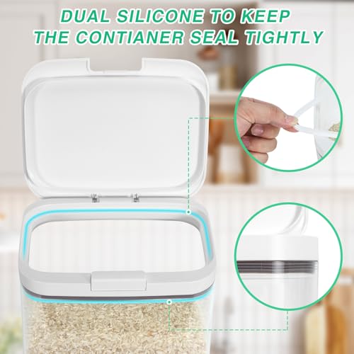 11 Lbs Rice Storage Container 5.8Qt Flour Sugar Containers with Flip