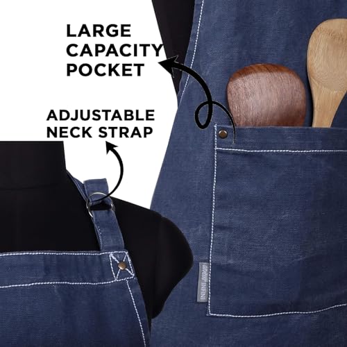 Cotton Solid Aprons for Women with Pocket