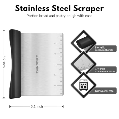 Multi Purpose Stainless Steel Bench Scraper Dough Blender & Pastry Cutter