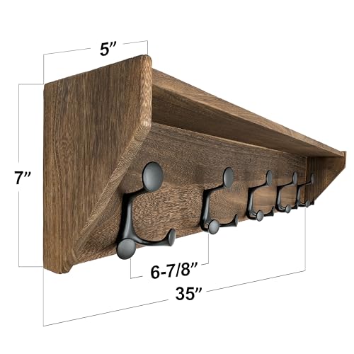 Wall Shelf with Hooks