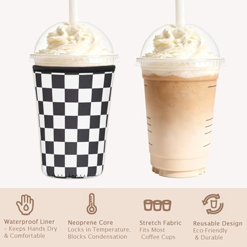 Reusable Insulated Neoprene Iced Coffee Cup Sleeve (3 Count)