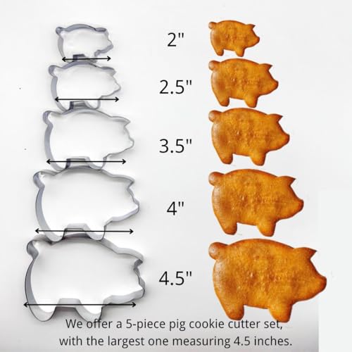 Concha Cutter & Pig Cookie Cutter Set for Mexican Cookbook Fans (6 Count)