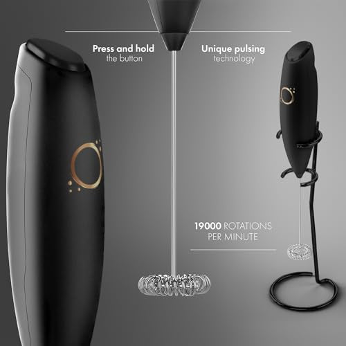 Milk Frother Handheld with Stand