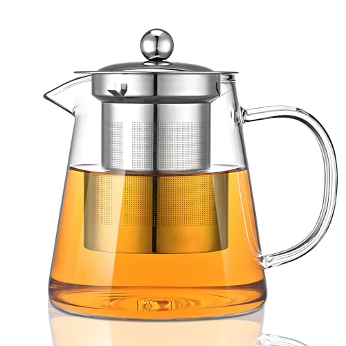 Glass Teapot Tea Pot with Removable Infusers for Loose Tea