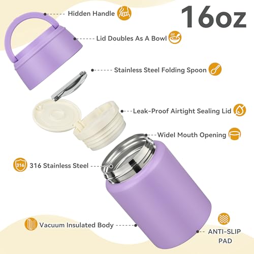 16oz Insulated Food Jar with Spoon