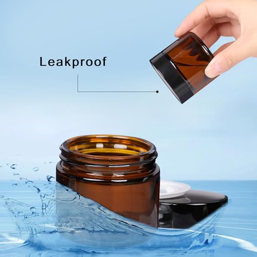 2oz Glass Cosmetic Jars With Lids 3pcs Small Makeup Containers (3 Count)