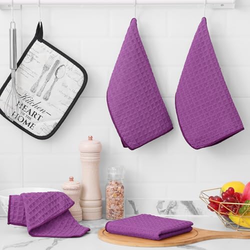 Microfiber Waffle Weave Kitchen Dish Cloths (8 Count)