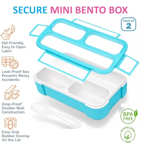 Small Snack Box Containers for Kids Toddlers (2 Count)