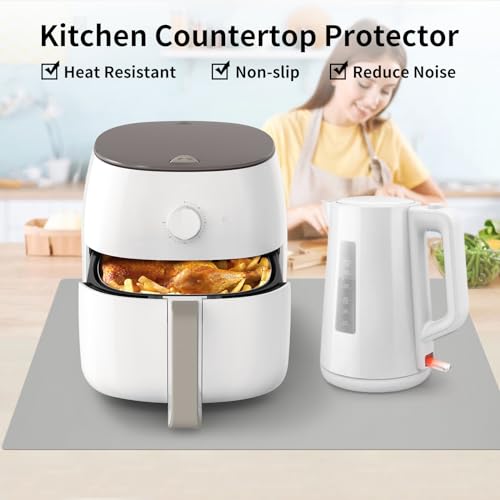 Silicone Mats for Kitchen Counter Thicker Extra Large Heat Resistant Mats Countertop Protector Liners for Bottom of Oven Air Fryer Coffee Maker